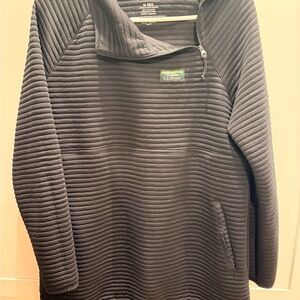 L.L. Bean Black Ribbed Pullover